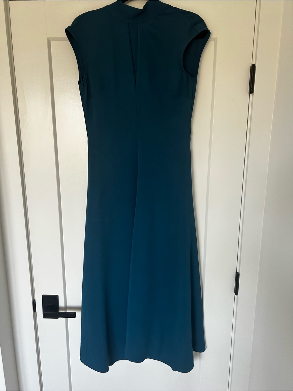 Reiss Livvy Sleeveless Teal Midi Dress with High Neck - Picture 6 of 9